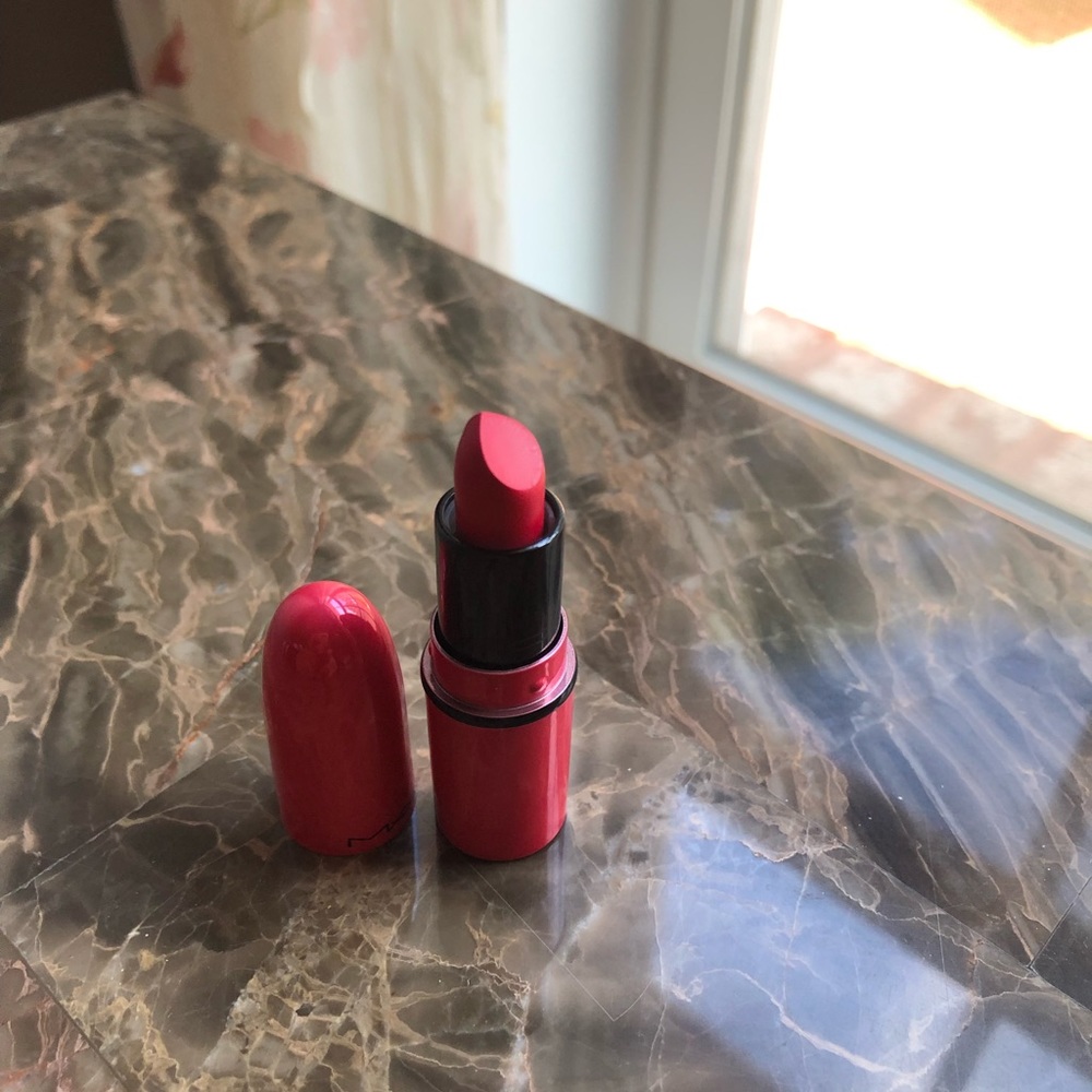 Travel size Mac lipstick color relentlessly red